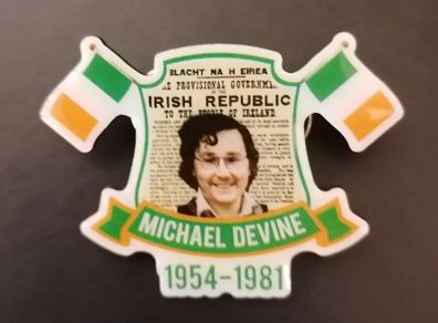 Michael Devine Irish Republican hunger striker pin badge.