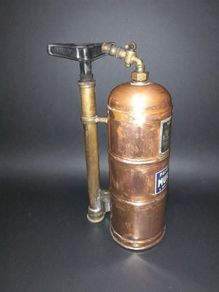 Antique copper fire extinguisher