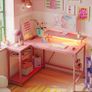 106.5CM L-Shaped Desk with Power Outlets & LED Lights Image 6