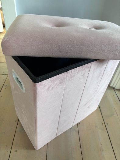 Pink Velvet Ottoman Storage Stool