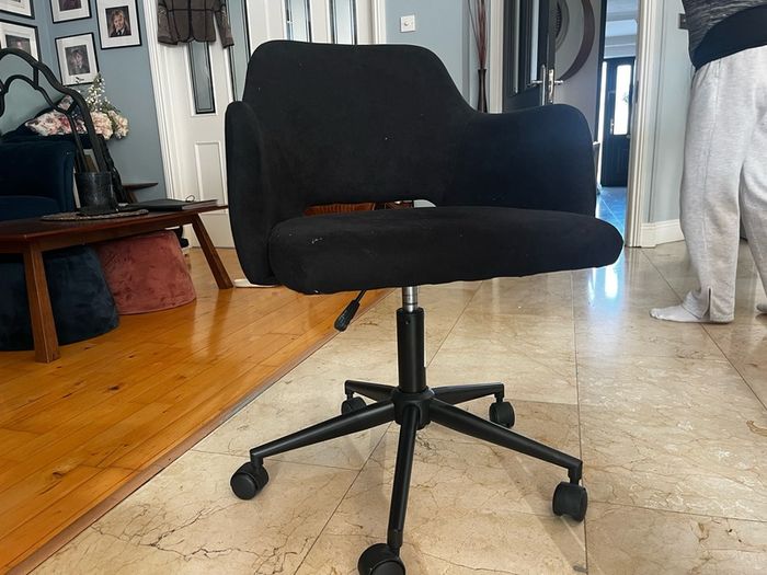 Velvet adjustable spinning desk chair