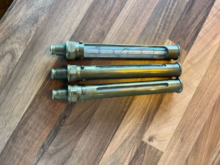 Antique Steam Engine Thermometer Gauges