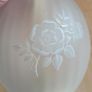 Vintage frosted glass table lamp featuring etched rose motif  height 37cm Image 3