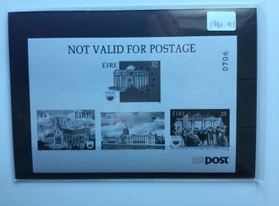 Irish stamps, blackprint from 1990-1991 yearbook