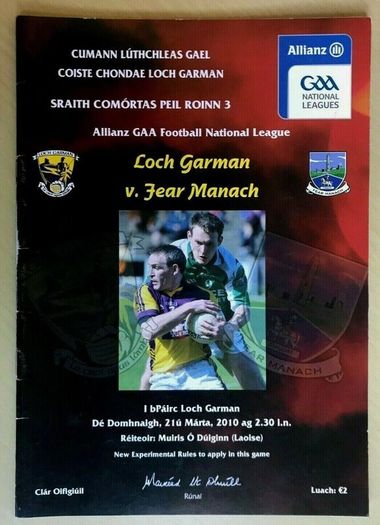 2010 Wexford v Fermanagh - GAA Allianz Football League Programme