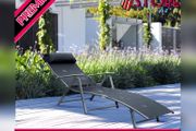 Sun Lounger Recliner, Textilene-black Multiple Colours Available (free Shipping)
