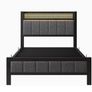 3ft Upholstered Bed Frame with Charging Station/USB Ports and LED Lights Image 6
