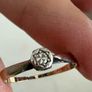 Vintage 18ct Yellow Gold & Platinum 0.09ct Diamond Solitaire Engagement Ring Image 3