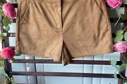 Tan suede effect shorts size 12 papaya brand