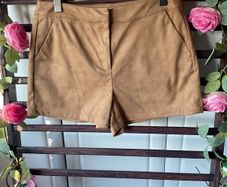 Tan suede effect shorts size 12 papaya brand