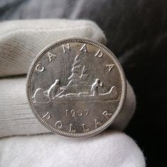 1957 Canada Silver One Dollar Coin