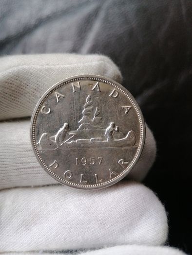 1957 Canada Silver One Dollar Coin