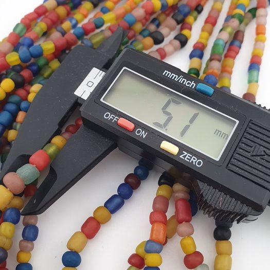Vintage African Style MultiColor 4-5.5mm Glass Beads Necklace Strands