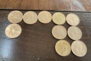USA One Dollar coins lot of 10