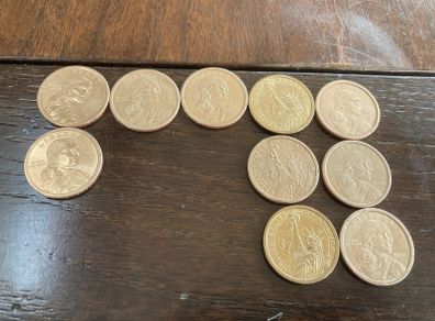 USA One Dollar coins lot of 10