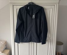 under armour black running jacket men's large