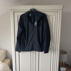 under armour black running jacket men's large