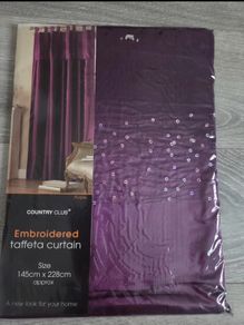 Embroidered Taffeta Curtain