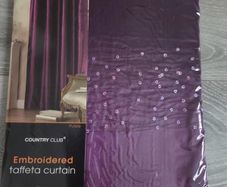 Embroidered Taffeta Curtain