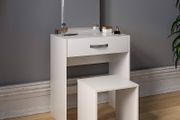 Dressing Table Isla 1 Drawer Mirror &amp; Stool Bedroom Set Makeup Vanity Cosmetics Storage Desk Dresser Furniture White (FREE SHIPPING)