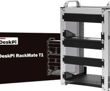 DeskPi RackMate T1, 10 Inch 8U Server Cabinet, 200mm Depth Mini Rack with Rack Shelf & Blank Panel, for 10 Inch AV, NAS and Server Equipment (Silver)