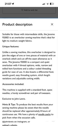 Overlocker Serger Sewing machine