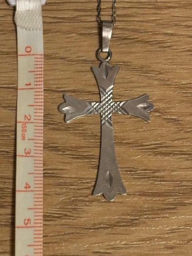 Vintage Sterling Silver Cross Necklace