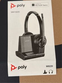 New Plantronics Headset Poly Savi 8220 USB-A via Bluetooth adapter