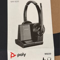 New Plantronics Headset Poly Savi 8220 USB-A via Bluetooth adapter