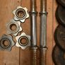 Cast Iron Dumbbell Set + Plates + Spinlock Bars Image 6