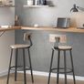 Set of 2  Bar Stools Industrial Design Easy Assembly Vintage Brown Ink Black Image 5