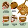 Folding Bistro Set for 2  Acacia Wood with Storage Shelves & 2 Chairs Image 6
