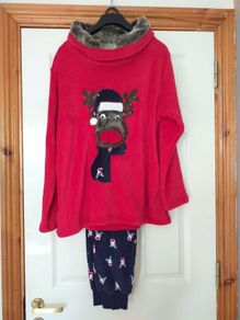 Reindeer Fleece PJ Set - Size 12/14