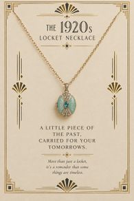 1920s style locket necklace - vintage inspired