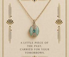 1920s style locket necklace - vintage inspired