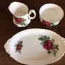 Fine Bone China Milk Jug & Sugar Bowl On China Tray Image 2