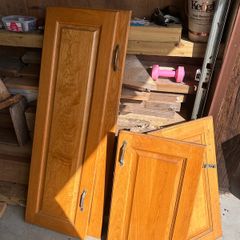 4 x oak cabinet doors free