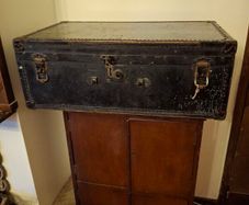 Victorian leather-covered trunk