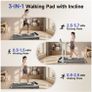 Walking Pad Treadmill with Incline Compact, Remote Control, Excellent Condition Image 2