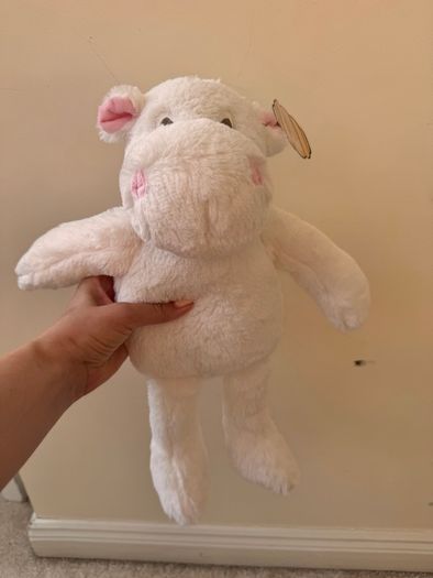 Mumbles White Pink Hippo Plush Soft Only approx. 25 cm. (without legs) MM606 Please see photos
