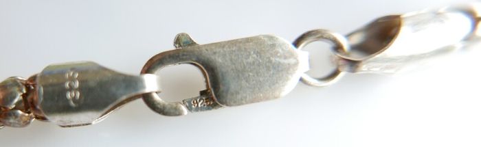 Vintage, Women's Sterling Silver 925 Bead Necklace. length 18,5" - 23,9g