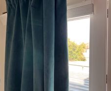 Pair of velvet custom made curtains