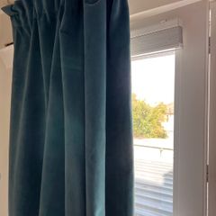 Pair of velvet custom made curtains