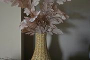 Two Artificial autumn leave stems