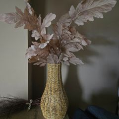 Two Artificial autumn leave stems