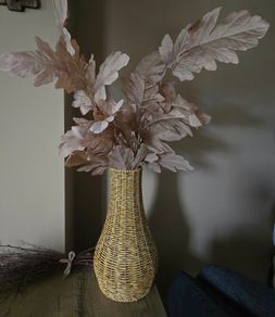 Two Artificial autumn leave stems
