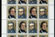 2006 Ireland Celtic Scholars (Johann Zeuss (Founder of Celtic Philology) &amp; Mairtin O'Cadhain (Gaelic novelist)) Commemorative Stamps Sheetlet Plate 1B1B1B1B Mint Never Hinged (MNH).