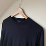 COS Navy 100% Wool Silk Blend Knit Top Medium Image 3