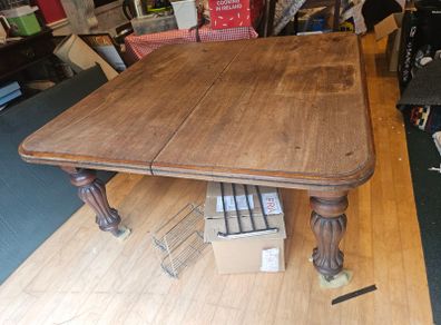 Antique square mahogany table