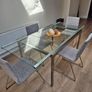 IKEA GLIVARP Extendable Dining Table Glass & Chrome Image 3